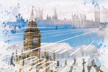 City Art Big Ben & Westminster Bridge by Melanie Viola