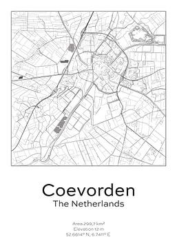 Stads kaart - Nederland - Coevorden van Ramon van Bedaf