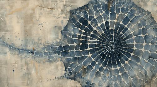 Indigo. Grafisches Muster im Wabi-Sabi-Stil von Japandi Art Studio