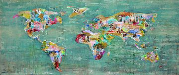 World Art Map Green by Atelier Paint-Ing