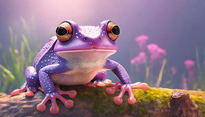 Purple frog in nature by Mustafa Kurnaz