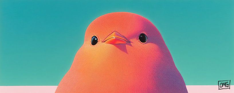 Oiseau rose | Plumage Peek-a-Boo par OMG Art