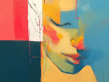 Abstract Vrouw | Abstract Portret Vrouw van Blikvanger Schilderijen