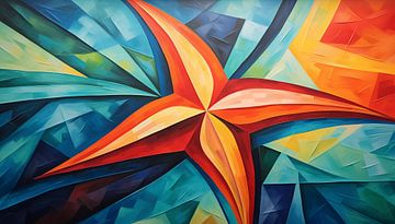Panorama abstrait de l'étoile de mer cubiste sur TheXclusive Art