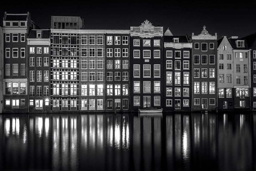 Damrak at night by Iconic Amsterdam
