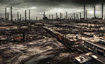 Dystopisch industrieel landschap van Frank Heinz
