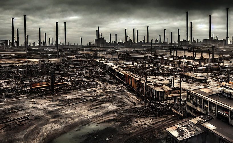 Dystopian industrial landscape by Frank Heinz
