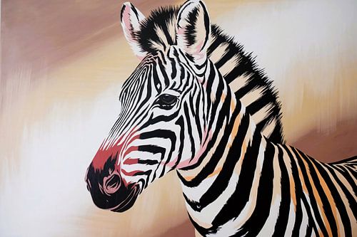 Pop-art zebra schilderij canvas