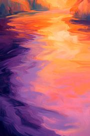 Schimmernde Wasseroberfläche im Abendlicht von Poster Art Shop