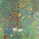 Bauerngarten mit Sonnenblumen, Gustav Klimt von Meisterhafte Meister Miniaturansicht