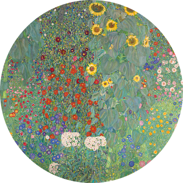 Boerderijtuin met zonnebloemen, Gustav Klimt