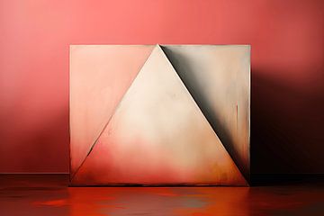 Abstraktes räumliches Zusammenspiel zwischen einem Rechteck und einem Dreieck von Ton Kuijpers