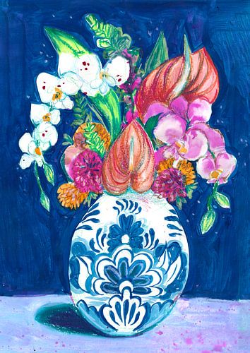 Delftware Illustrierte Blumen