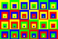 Je 6 Permutationen mit Zentrum Rot, Grün, Blau und Gelb versetzt | ID=14 | V=05