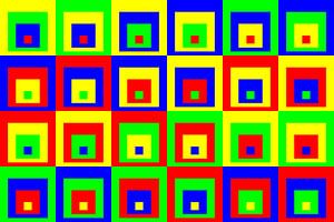 Je 6 Permutationen mit Zentrum Rot, Grün, Blau und Gelb versetzt | ID=14 | V=05