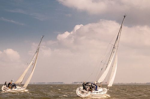 Two sailboats on the North Sea