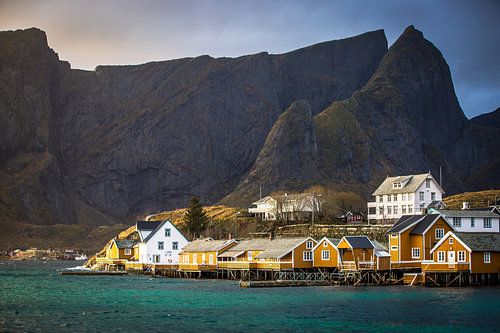 Uitzicht over Sakrisøya, Lofoten, Noorwegen