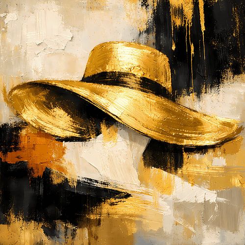 Golden Summer Elegance – Abstrakter Sonnenhut in Gold