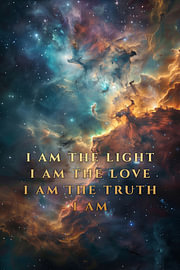 Golden Affirmation – Cosmic Golden Nebula by Heaven Arts by Robby Ranzijn