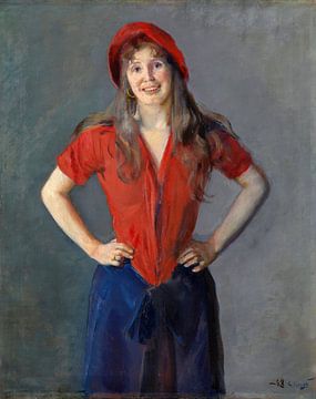 Portret van de schilder Oda Krohg, Christian Krohg - 1888