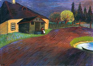 Souvenir, Landschaft mit Frau, MARIANNE VON WEREFKIN, 1907-1908