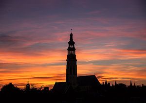 Silhouette von Middelburg bei Sonnenuntergang
