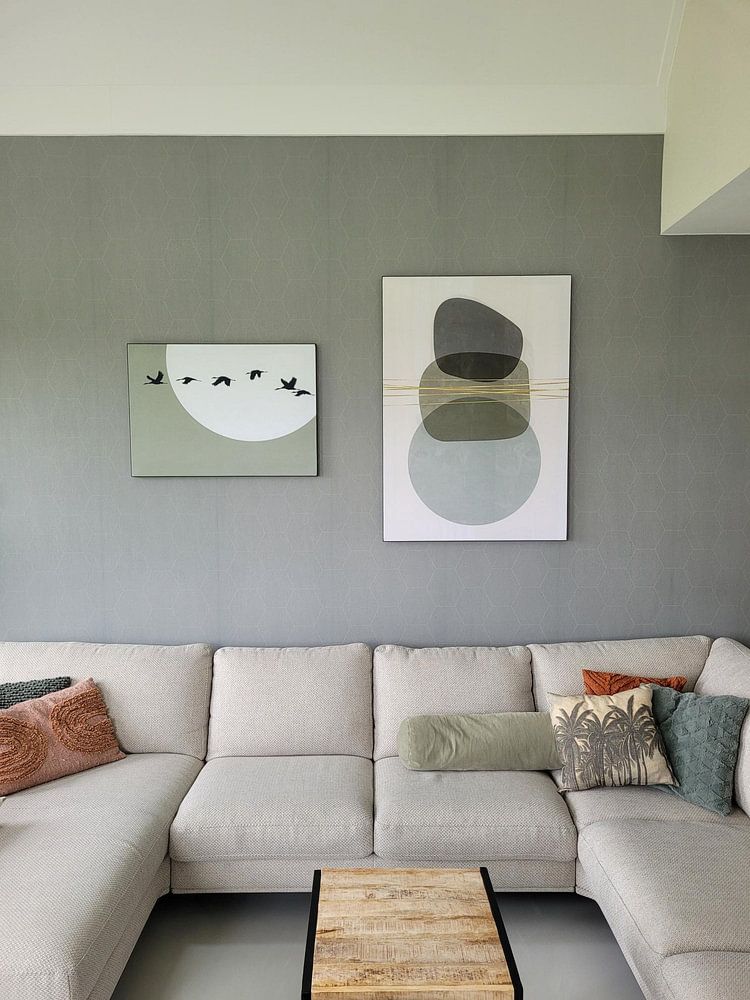 Zonsondergang Kraanvogel - Groen  van Studio Hinte 