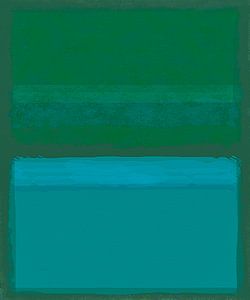 Abstract painting in shades of green by Rietje Bulthuis