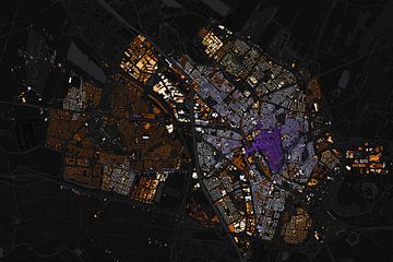 Kaart van Utrecht abstract van Maps Are Art