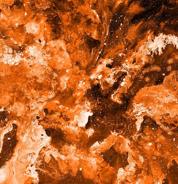 Feuer im Universum in Orange von KW Malerei