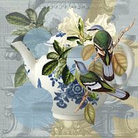 Blue Bird Floral TeaPot