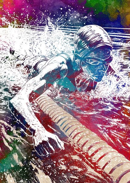 Swimming sport art 3 #swimmer #sport by JBJart Justyna Jaszke