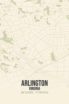 Vintage map of Arlington (Virginia), USA. by Rezona