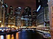 Chicago skyline bij nacht van Joris van Huijstee thumbnail