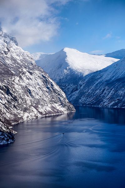 Geiranger fjord in a winter landscape by qtx