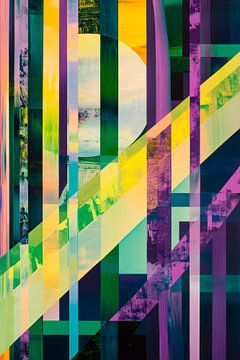 Abstract blaze of colour with geometric shapes by Poster Art Shop