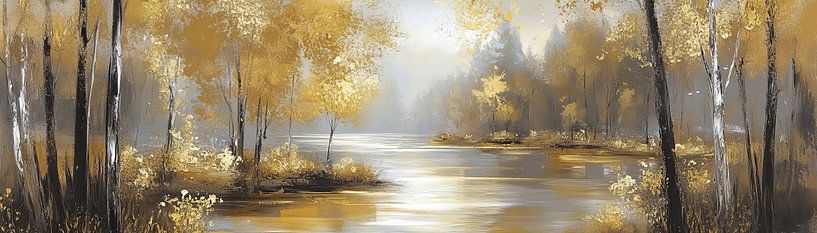 Golden Landscape by Abstract Painting