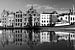 Historische Stadhuiskade Maassluis; zwart-wit panorama van Maurice Verschuur