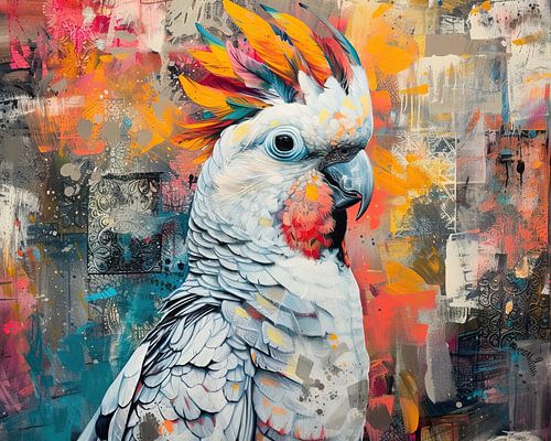 Peinture perroquet colorée