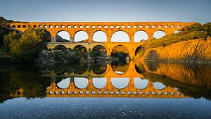 Sonnenaufgang am Pont Du Gard, Frankreich