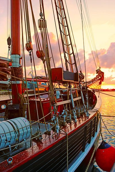 Sailing ship in the port of Wismar by Die Farbenfluesterin