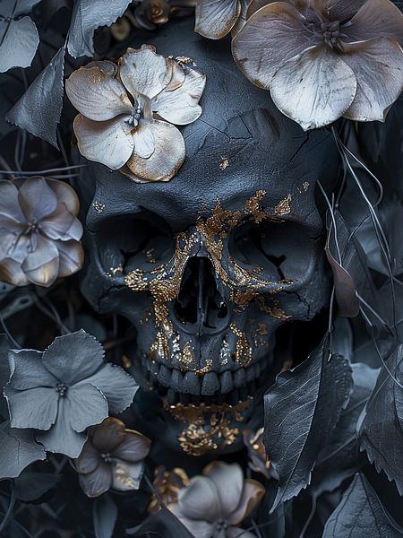 Skull with flowers by haroulita