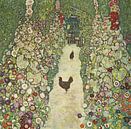 Jardin de fermier avec des poulets, Les glanes, Gustav Klimt par Des maîtres magistraux Aperçu