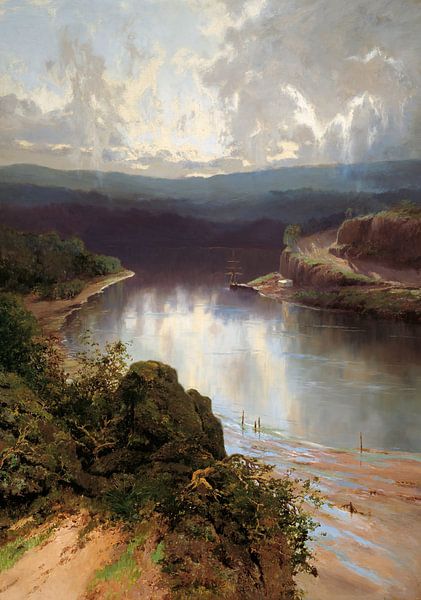 William Piguenit-Australian fjord by finemasterpiece