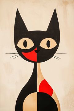 Kubistische kat met kleurrijke charme van Poster Art Shop
