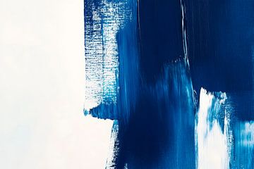 Dynamische Blautöne auf Weiß – Abstrakt von Poster Art Shop