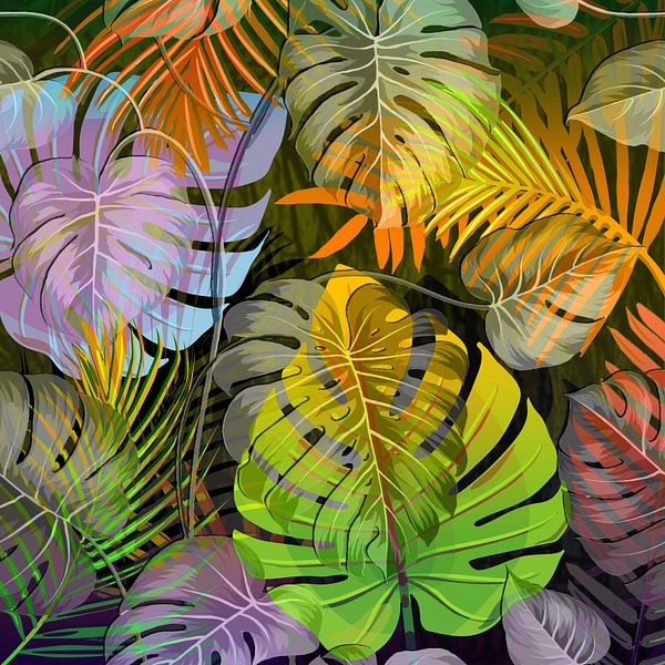 TROPICAL LEAVES COMBO-4 by Pia Schneider