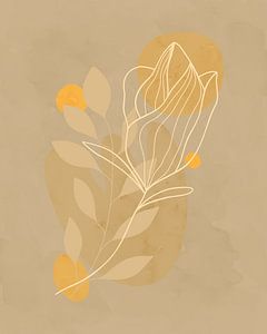 Minimalistische illustratie van een magnolia van Tanja Udelhofen