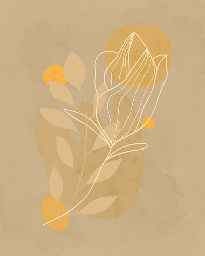 Minimalistische illustratie van een magnolia