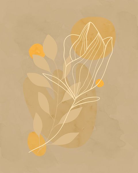 Minimalistische Illustration einer Magnolie